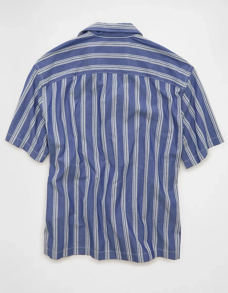 AE Relaxed Camp Collar Button-Up Shirt