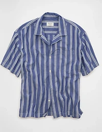 AE Relaxed Camp Collar Button-Up Shirt