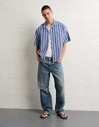 AE Relaxed Camp Collar Button-Up Shirt