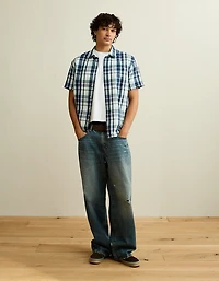 AE Standard Fit Short-Sleeve Button-Up Shirt