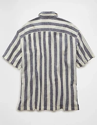 AE Poolside Linen-Blend Striped Button-Up Shirt