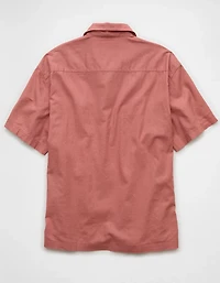 AE Poolside Linen-Blend Button-Up Shirt