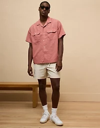 AE Poolside Linen-Blend Button-Up Shirt
