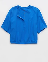 OFFLINE By Aerie Pique Henley Short Sleeve T-Shirt