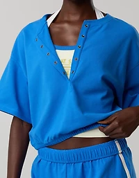 OFFLINE By Aerie Pique Henley Short Sleeve T-Shirt