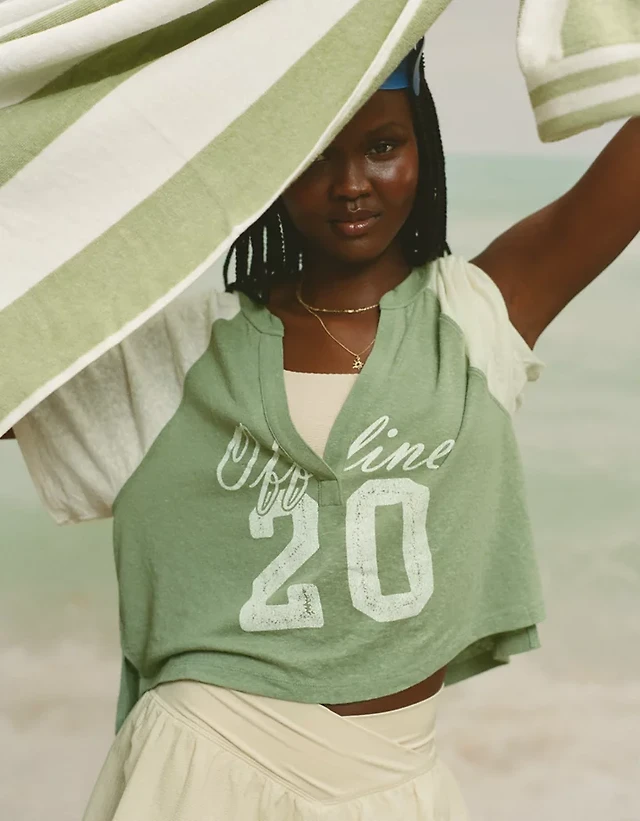 OFFLINE By Aerie Bouncy Cotton Colorblock T-Shirt