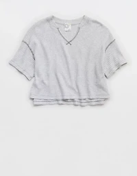 OFFLINE By Aerie Wow! Waffle Notch Neck T-Shirt