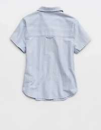 OFFLINE By Aerie Oxford Slim Short Sleeve Button Up Shirt