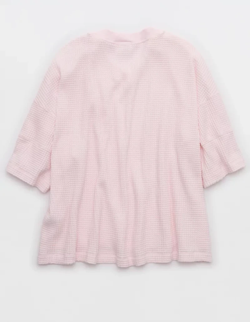OFFLINE By Aerie Wow! Waffle Jersey V-Neck T-Shirt