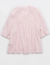 OFFLINE By Aerie Wow! Waffle Jersey V-Neck T-Shirt