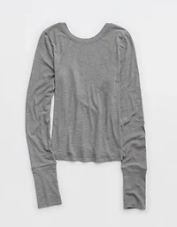 OFFLINE By Aerie Thumbs Up Ribbed Scoop Back T-Shirt