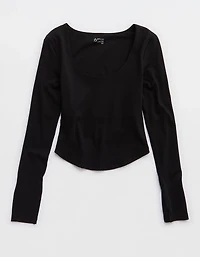 OFFLINE By Aerie Real Me Long Sleeve Scoop T-Shirt
