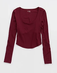 OFFLINE By Aerie Real Me Long Sleeve Scoop T-Shirt