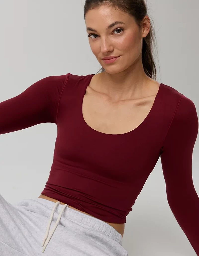 OFFLINE By Aerie Real Me Long Sleeve Scoop T-Shirt