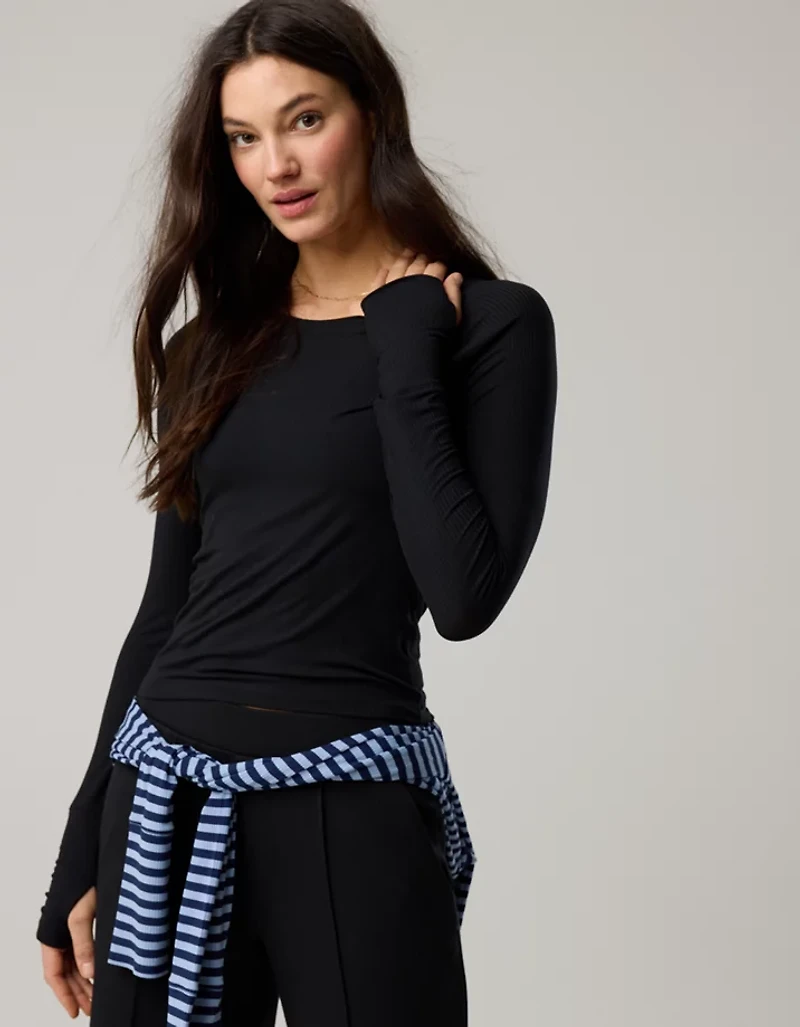 OFFLINE By Aerie Thumbs Up Fitted Ribbed T-Shirt