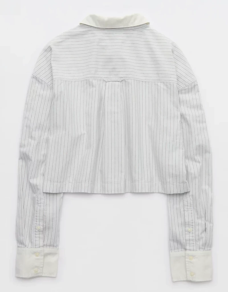 OFFLINE By Aerie Cropped Button Up Shirt