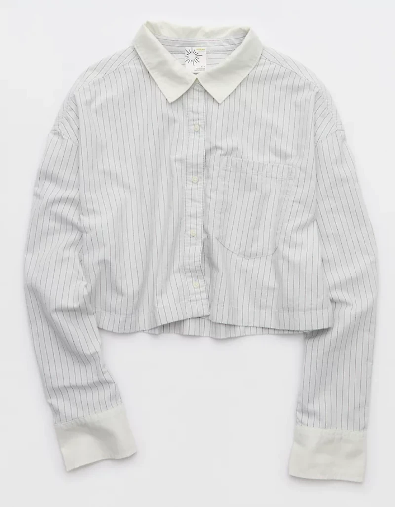 OFFLINE By Aerie Cropped Button Up Shirt