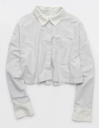 OFFLINE By Aerie Cropped Button Up Shirt