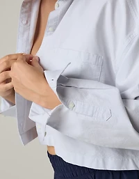 OFFLINE By Aerie Cropped Button Up Shirt