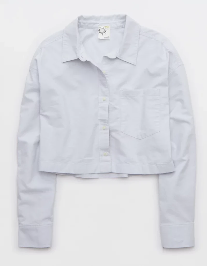 OFFLINE By Aerie Cropped Button Up Shirt