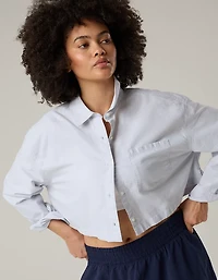 OFFLINE By Aerie Cropped Button Up Shirt