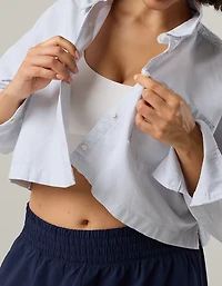 OFFLINE By Aerie Cropped Button Up Shirt