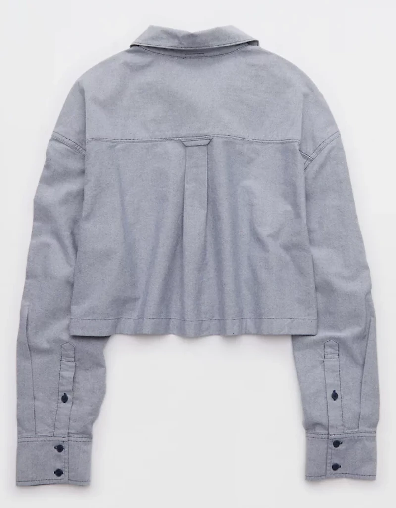 OFFLINE By Aerie Cropped Button Up Shirt