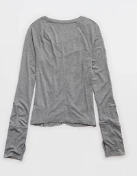 OFFLINE By Aerie Thumbs Up Ruched Long Sleeve T-Shirt