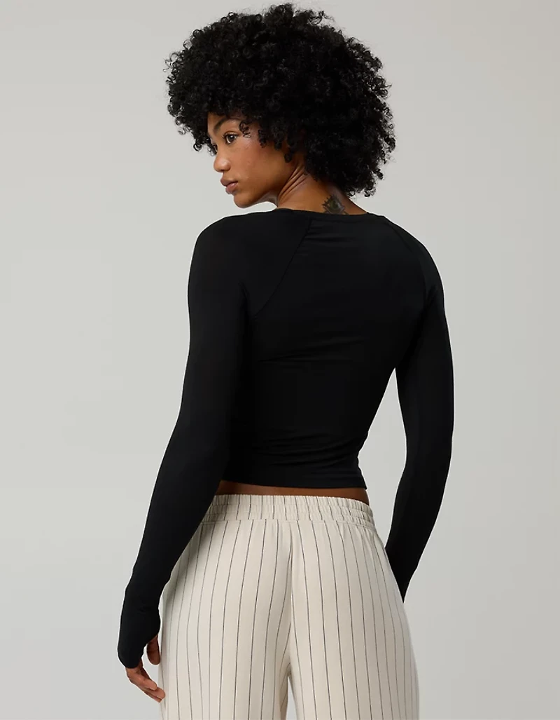 OFFLINE By Aerie Thumbs Up Ruched Long Sleeve T-Shirt