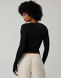 OFFLINE By Aerie Thumbs Up Ruched Long Sleeve T-Shirt