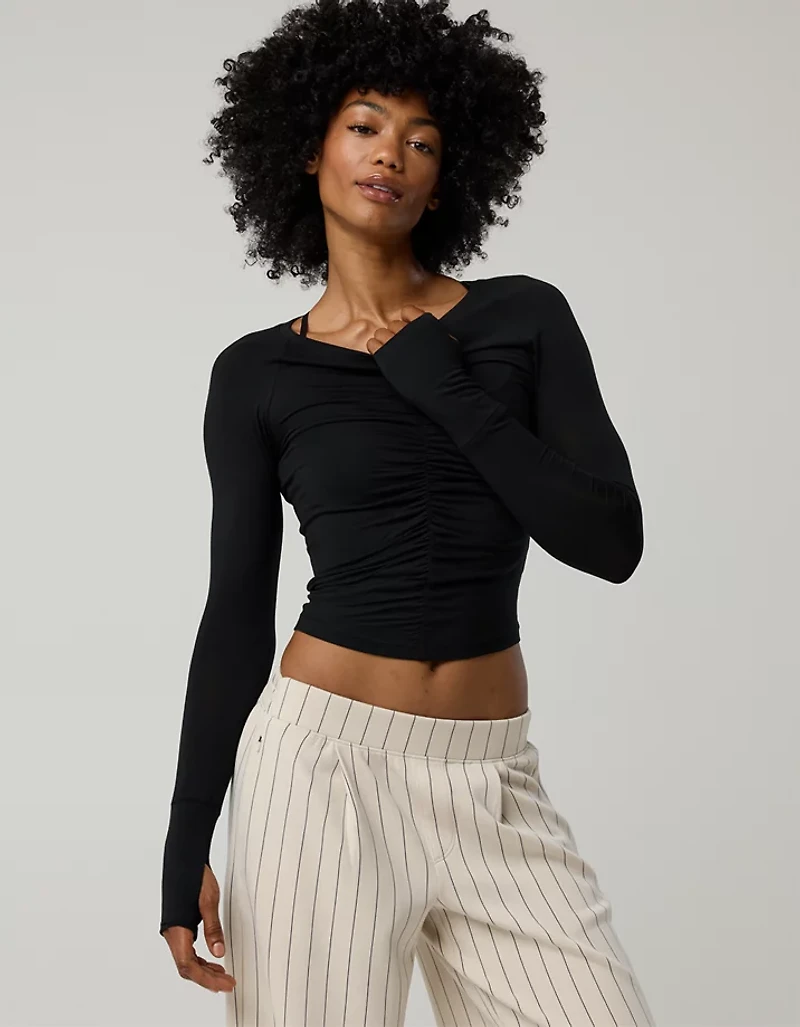 OFFLINE By Aerie Thumbs Up Ruched Long Sleeve T-Shirt