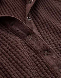 OFFLINE By Aerie Wow! Waffle Mockneck Henley Long Sleeve T-Shirt