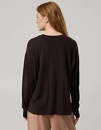 OFFLINE By Aerie Let's Stretch Long Sleeve Boyfriend T-Shirt
