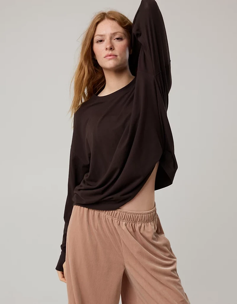 OFFLINE By Aerie Let's Stretch Long Sleeve Boyfriend T-Shirt