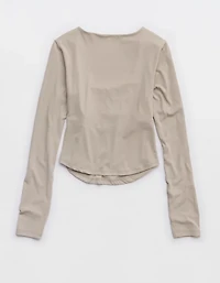 OFFLINE By Aerie Real Me Long Sleeve Scoop T-Shirt