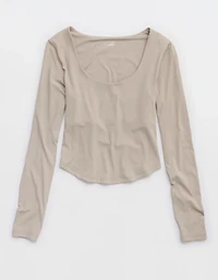 OFFLINE By Aerie Real Me Long Sleeve Scoop T-Shirt