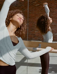 OFFLINE By Aerie Thumbs Up Ribbed Wrap Top