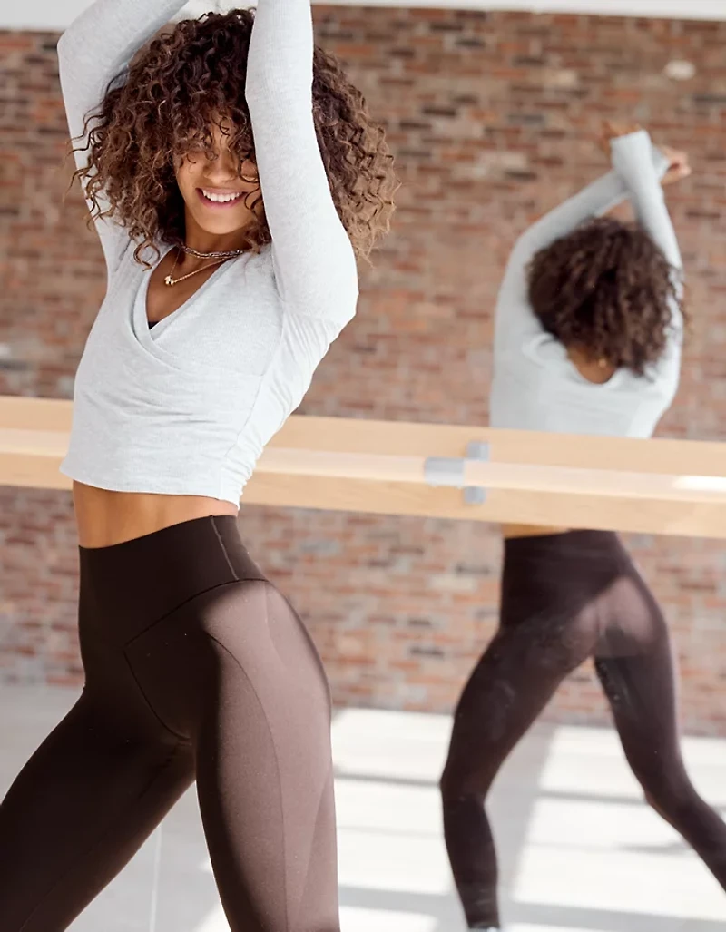 OFFLINE By Aerie Thumbs Up Ribbed Wrap Top