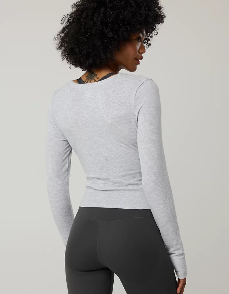 OFFLINE By Aerie Thumbs Up Ribbed Wrap Top