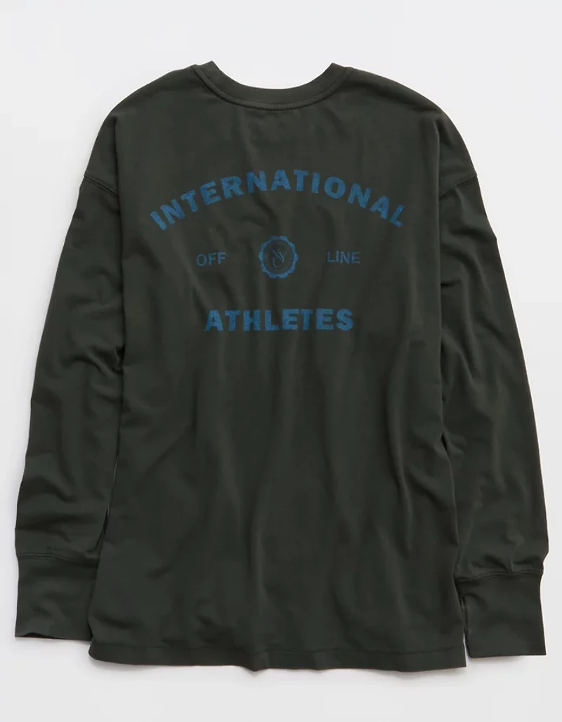 OFFLINE By Aerie Let's Stretch Long Sleeve Boyfriend T-Shirt