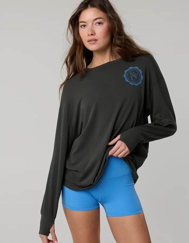 OFFLINE By Aerie Let's Stretch Long Sleeve Boyfriend T-Shirt