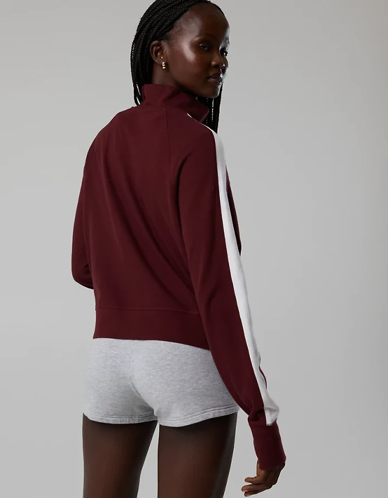 OFFLINE By Aerie Pique Long Sleeve Full Zip