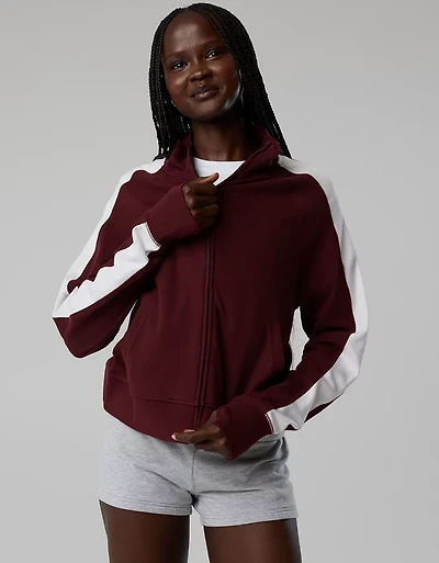 OFFLINE By Aerie Pique Long Sleeve Full Zip