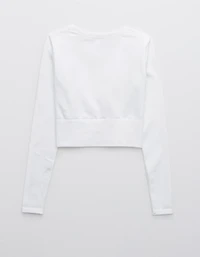 OFFLINE By Aerie Sidewalk Seamless Long Sleeve Cropped T-Shirt