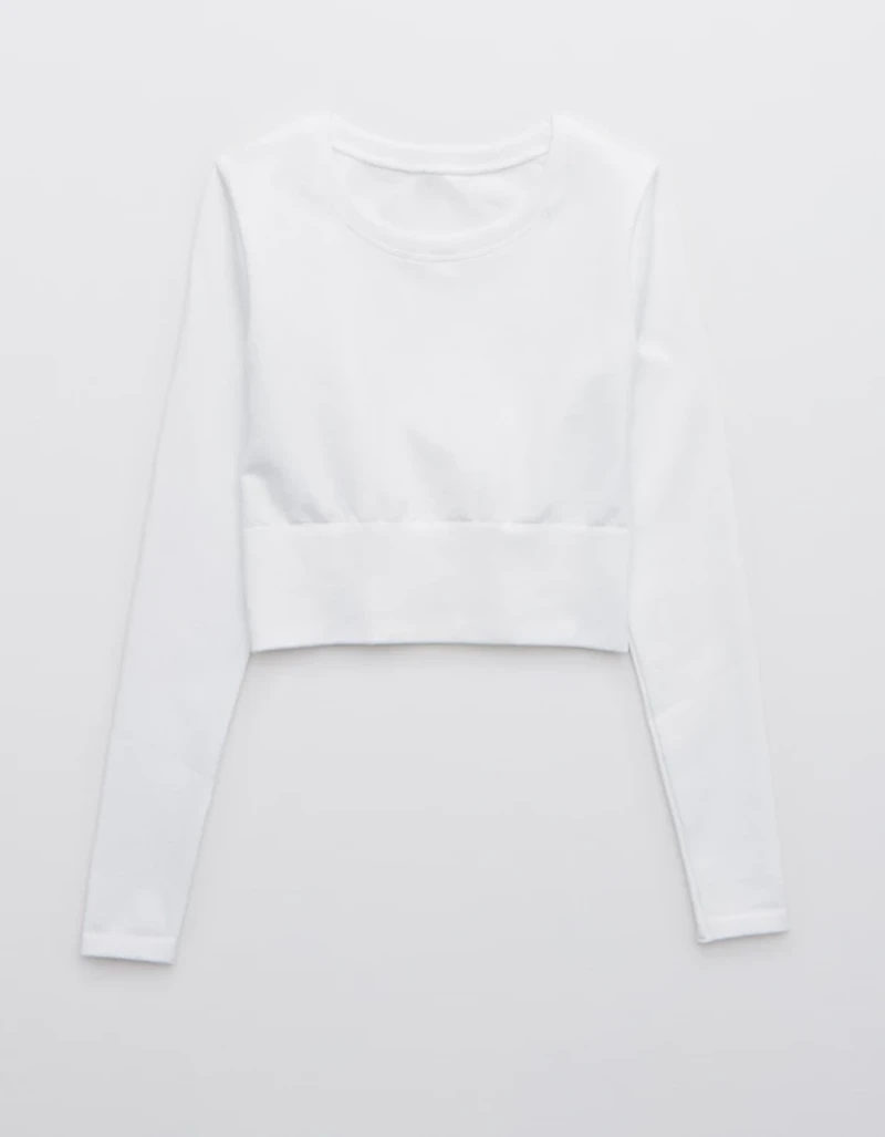 OFFLINE By Aerie Sidewalk Seamless Long Sleeve Cropped T-Shirt