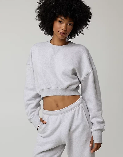 OFFLINE By Aerie Cloud Fleece Cropped Crewneck Sweatshirt