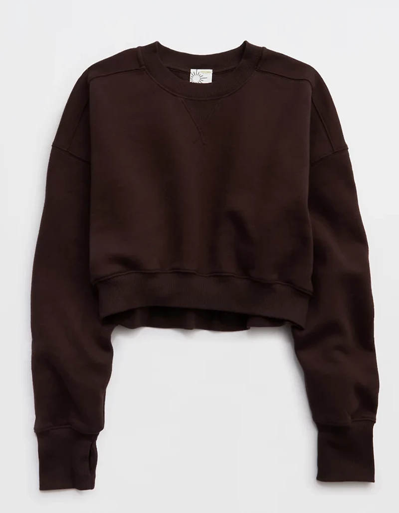 OFFLINE By Aerie Cloud Fleece Cropped Crewneck Sweatshirt
