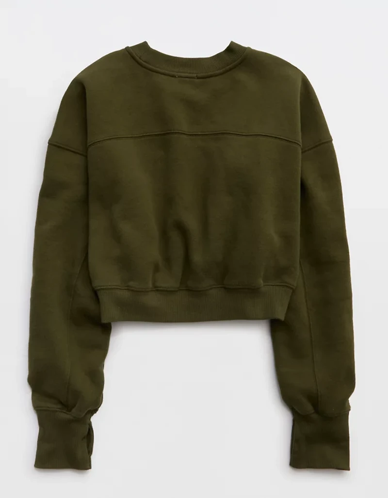 OFFLINE By Aerie Cloud Fleece Cropped Crewneck Sweatshirt