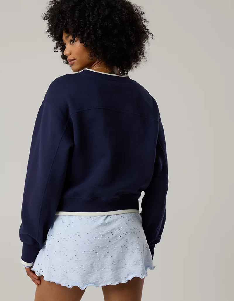 OFFLINE By Aerie Cloud Fleece V-Neck Crew Sweatshirt