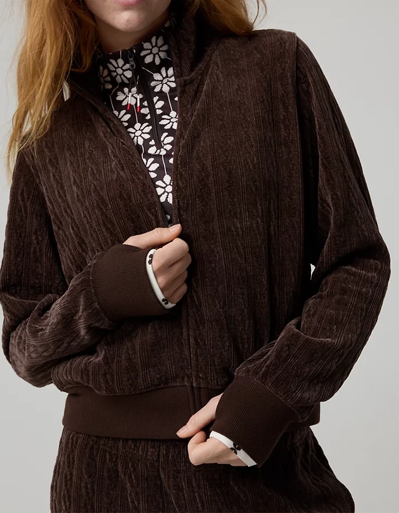 OFFLINE By Aerie Cable Lounge Full Zip